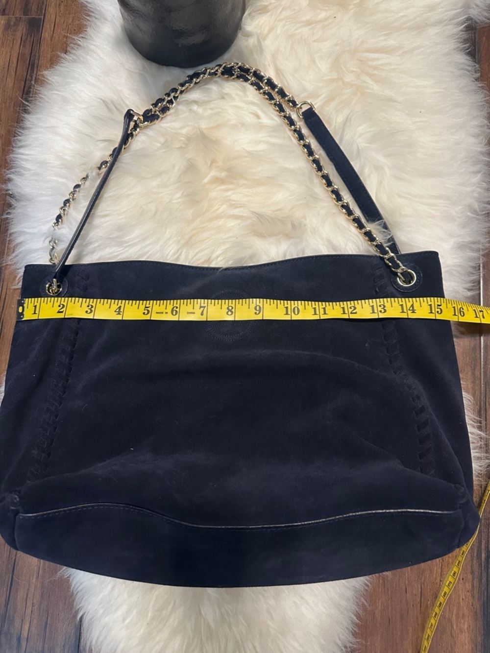 Navy suede bag - Picture 8 of 11